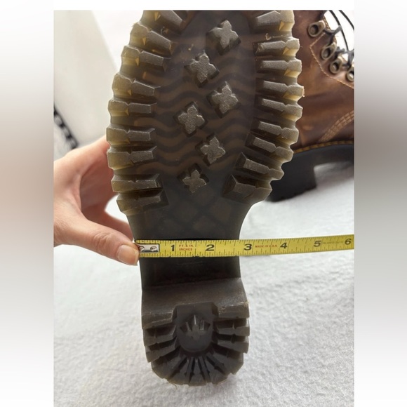 Dr. Martens Leona Platform Boots Butterscotch Brown Leather US 6 UK 4 Lace Up - Picture 12 of 14